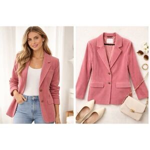 Part Two Copenhagen Pink Corduroy Blazer Jacket Trina JA Size 38